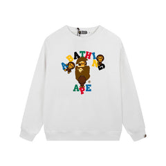 BAPE Colorful Ape Logo Graphic Crewneck Sweatshirt