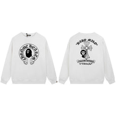 BAPE Chrome Hearts Style Graphic Crewneck Sweatshirt