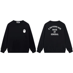 BAPE White Ape Head Logo Back Print Crewneck Sweatshirt