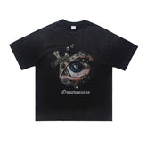 ONSEVENINE "Heaven" Eye and Cross Graphic Tee