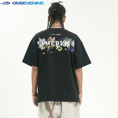 ONSEVENINE "N" Floral Logo Graphic Tee