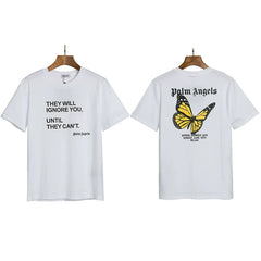Palm Angels Typography & Butterfly Graphic T-Shirt - White