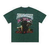 ONSEVENINE "Travis Scott" Pink Acid-Wash Graphic Tee