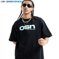 ONSEVENINE "osn" Yellow Logo Graphic Tee