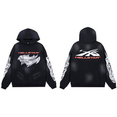HELLSTAR Skull Graphic Black Hoodie