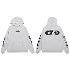HELLSTAR Star Flame Grey Hoodie