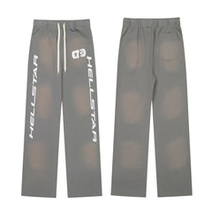 HELLSTAR Grey Logo Print Sweatpants