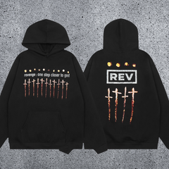 REVENGE Cross Graphic Fleece Hoodie