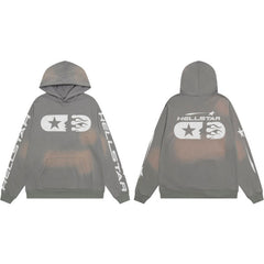 HELLSTAR Star Flame Grey Hoodie