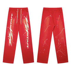HELLSTAR Star Graphic Sweatpants Red