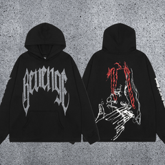 REVENGE Graphic Short-Hem Hoodie
