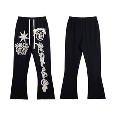 HELLSTAR Darkness Stars Flare Sweatpants Black