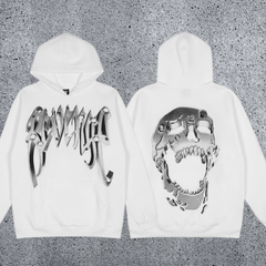 REVENGE Graphic Skull Pullover Hoodie