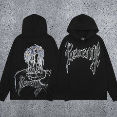 REVENGE Graphic Gothic Pullover Hoodie