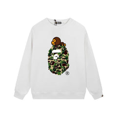 A BATHING APE Camo Ape Head Crewneck Sweatshirt