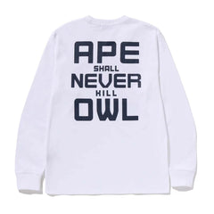 BAPE x OVO Collegiate Long Sleeve Tee White