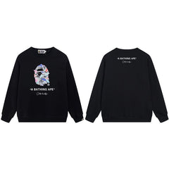 BAPE Abstract Ape Head Graphic Crewneck Sweatshirt Black
