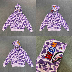 BAPE Shark Full Zip Hoodie Purple Camo Edition