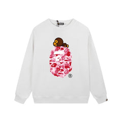 BAPE Pink Camo Ape Head Crewneck Sweatshirt