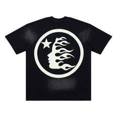 Hellstar Studios Halloween Skull Graphic Vintage Washed Cotton T-Shirt