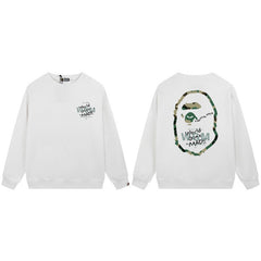 BAPE World Wide Mad Ape Head Graphic Crewneck Sweatshirt White