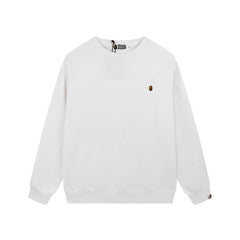 BAPE White Mini Ape Head Logo Crewneck Sweatshirt