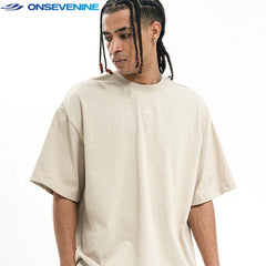 ONSEVENINE Gothic Embroidered Brown Tee