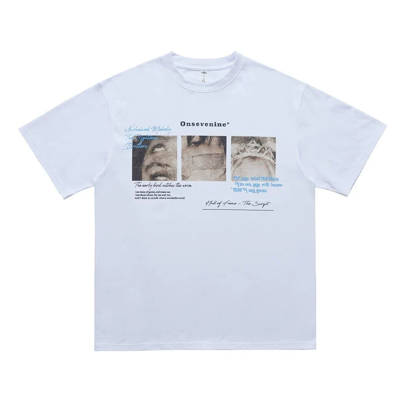ONSEVENINE Triple-Photo Panel Graphic Tee