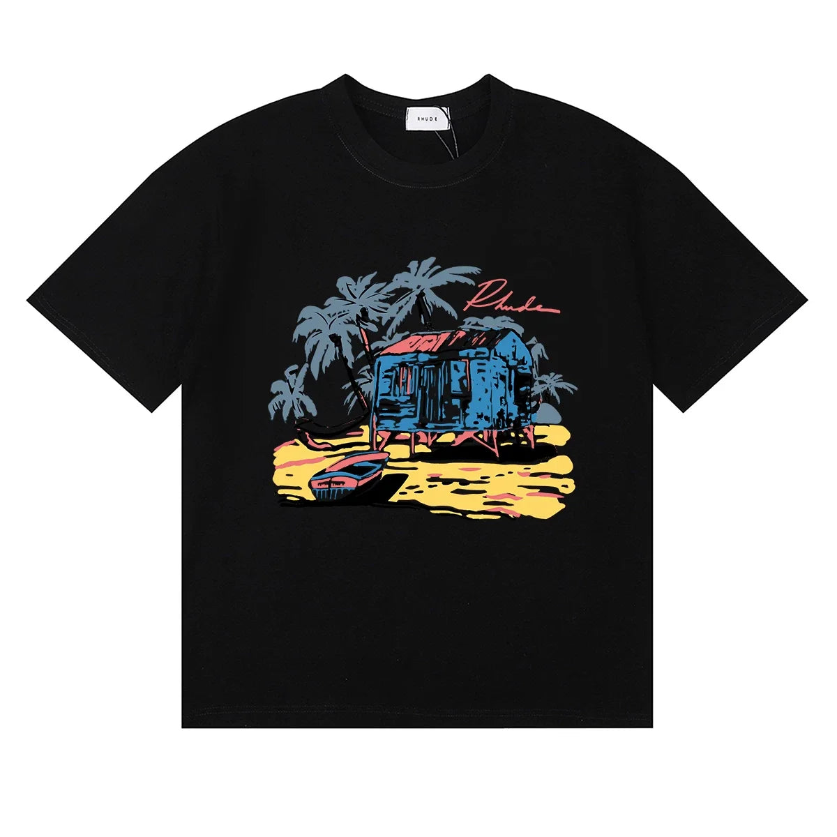RHUDE Island Graphic Print T-Shirt - Black