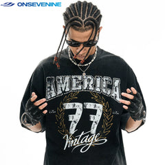 ONSEVENINE "America 77 Vintage" Graphic Tee