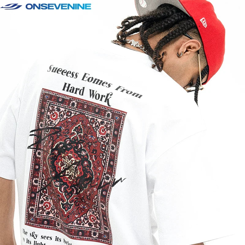 ONSEVENINE "Success Comes From Hard Work" Persian Rug Graphic Tee