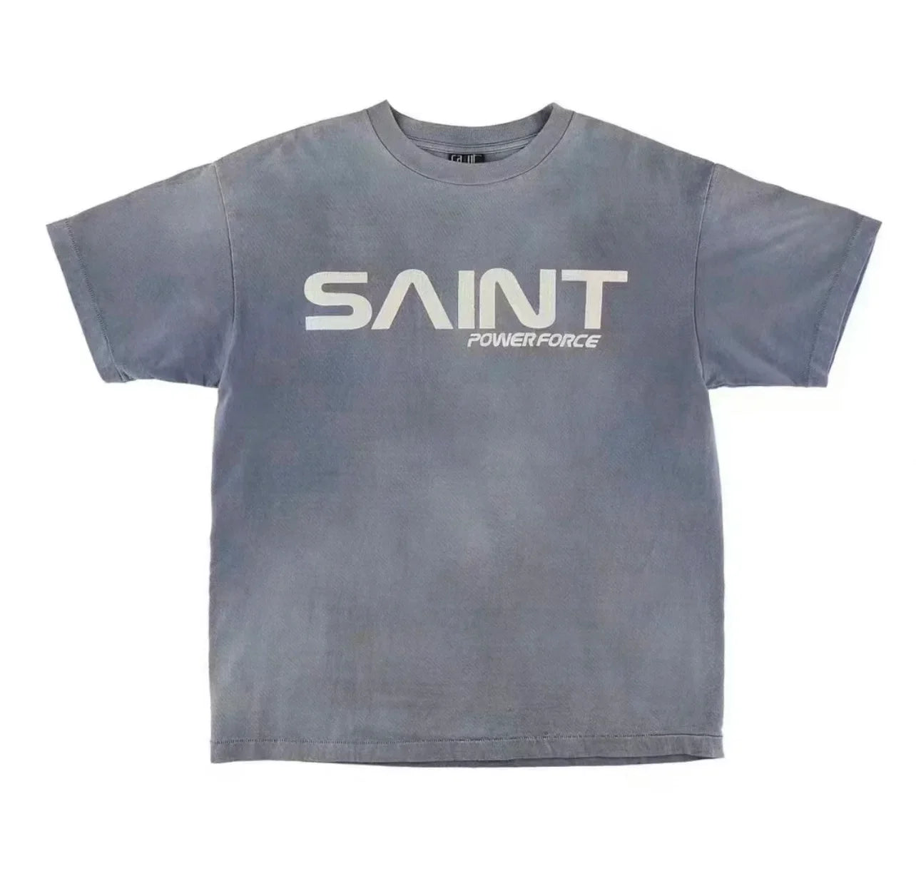 Saint Michael "SAINT POWERFORCE" Vintage T-Shirt - Grey-Blue