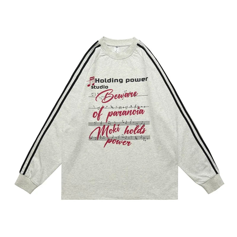 ONSEVENINE "Holding Power / Moki" Musical Graphic Long-Sleeve Shirt