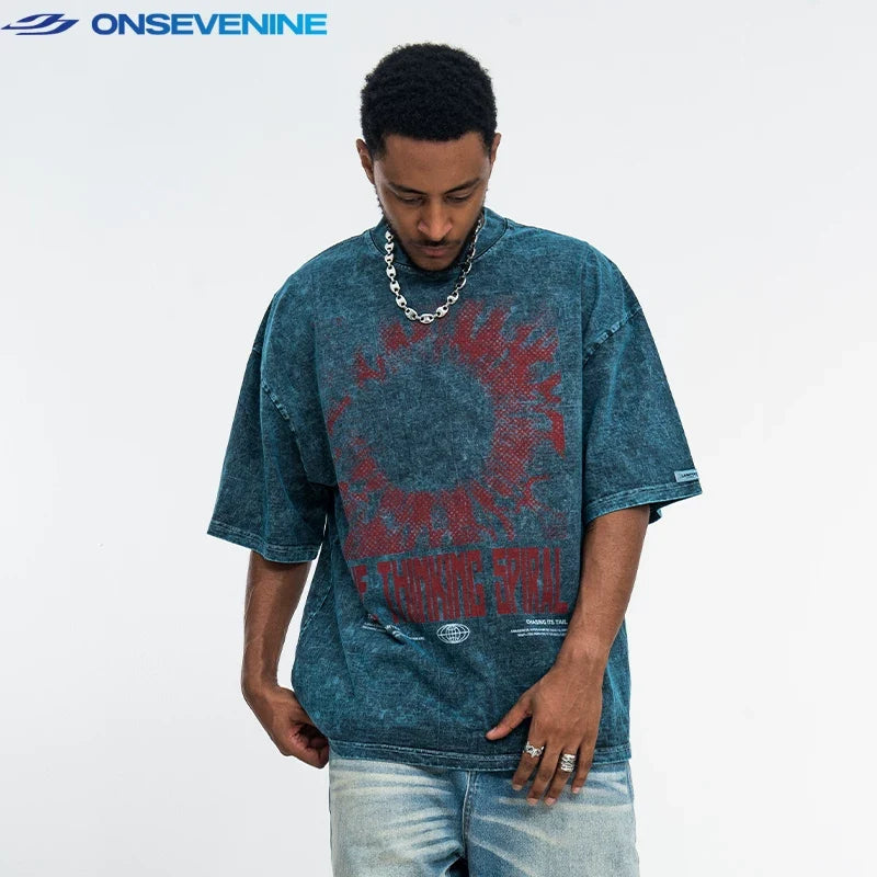 ONSEVENINE "Thinking Spiral" Graphic Tee