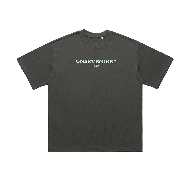 ONSEVENINE Distressed Logo Wash Tee