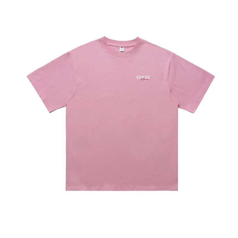 ONSEVENINE Minimalist Logo Pink Graphic Tee