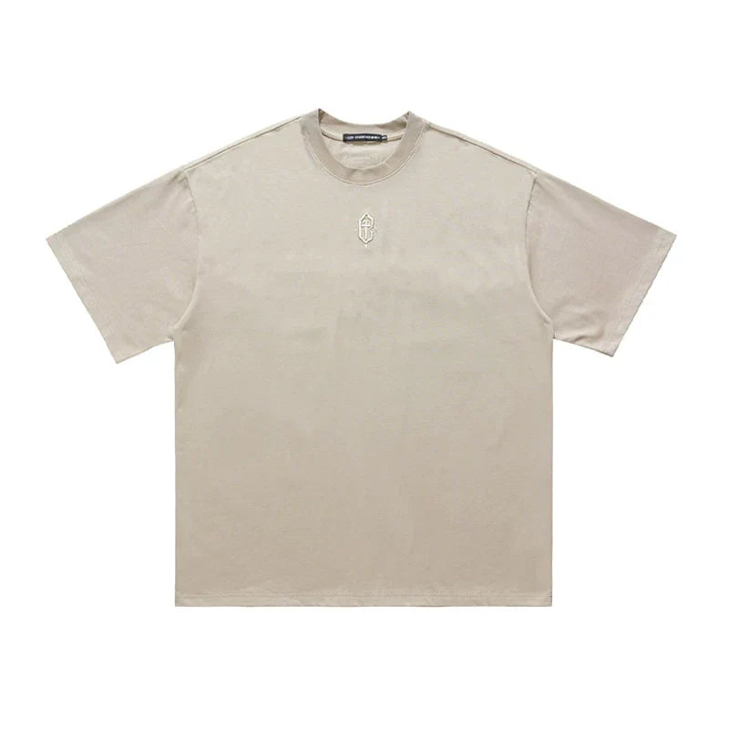 ONSEVENINE Gothic Embroidered Brown Tee