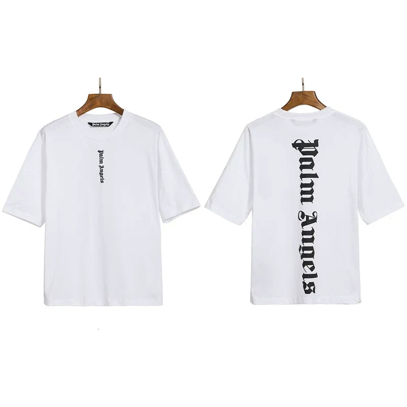 Palm Angels Vertical Gothic Logo T-Shirt - White