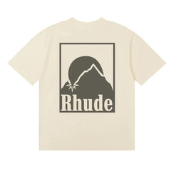 RHUDE Mountain Graphic Print T-Shirt - Cream