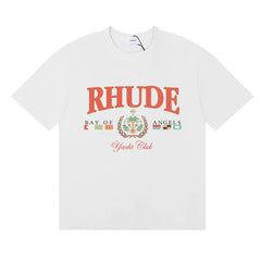 RHUDE "Bay of Angels Yacht Club" Graphic Print T-Shirt - White