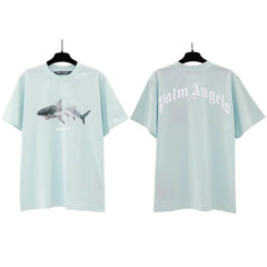 Palm Angels Double Shark Graphic T-Shirt - Light Blue