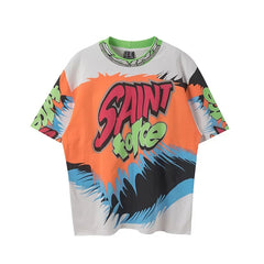 Saint Michael "SAINT force" Graffiti All-Over Print Vintage T-Shirt - Multi