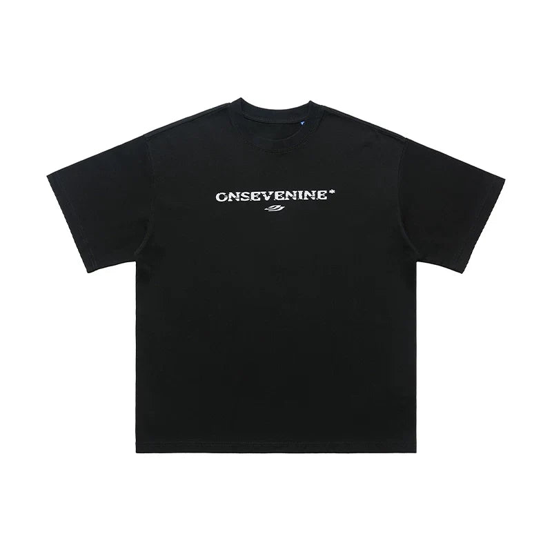 ONSEVENINE Distressed Logo Wash Tee