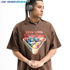 ONSEVENINE "Live with Passion" Billiards Graphic Tee