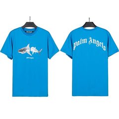 Palm Angels Double Shark Graphic T-Shirt - Blue