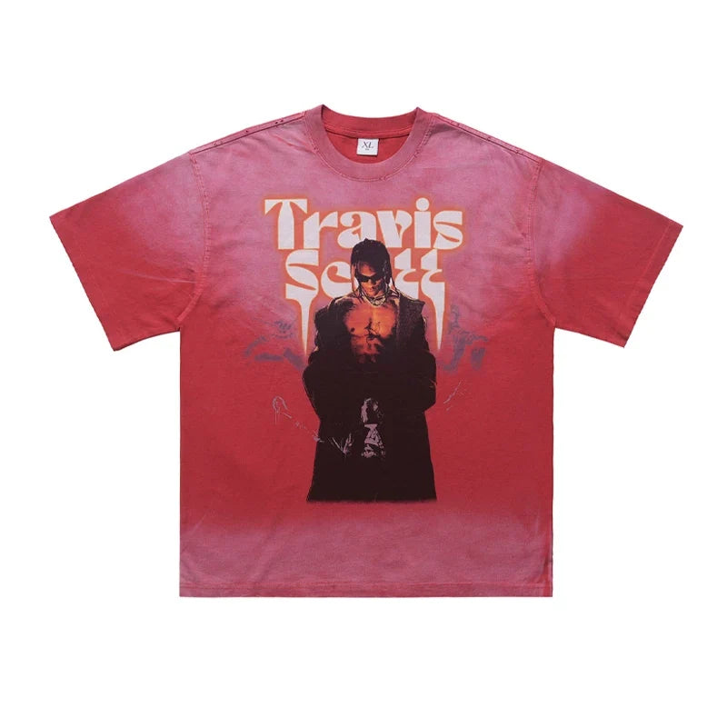 ONSEVENINE Travis Scott Vintage-Style Graphic Tee