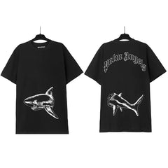 Palm Angels Sketch Shark Graphic T-Shirt - Black