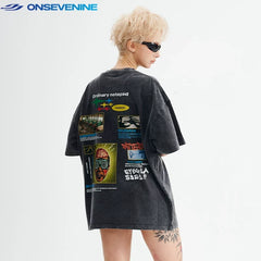 ONSEVENINE "Ordinary Notepad" Collage Graphic Tee