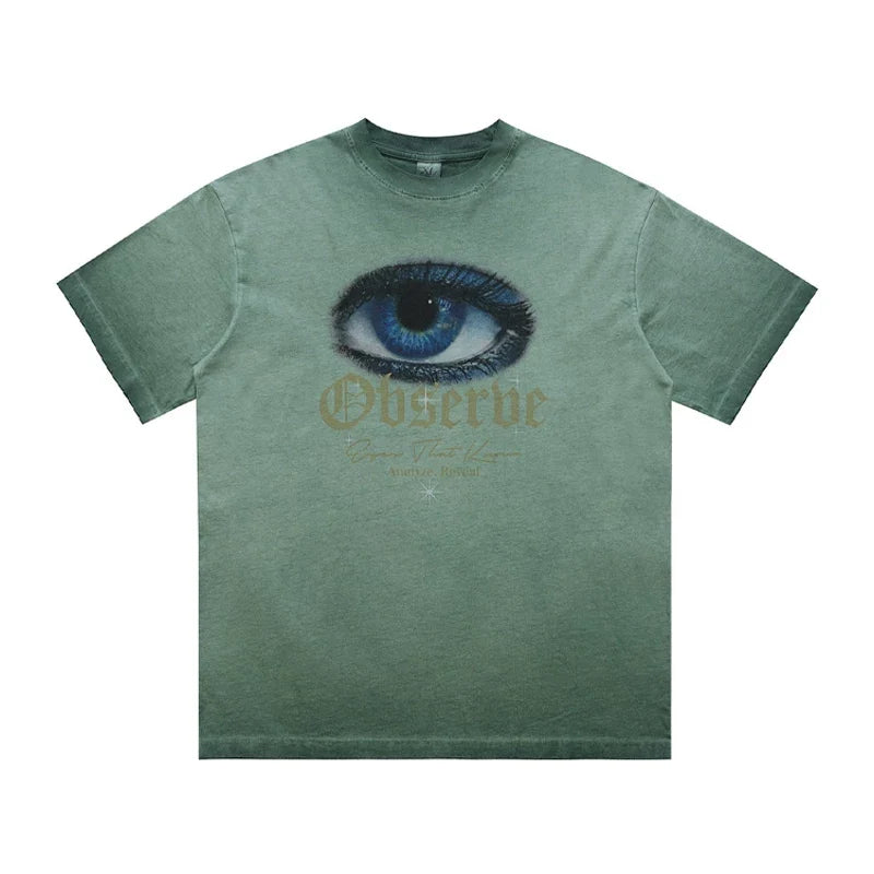 ONSEVENINE "Observe" Blue Eye Graphic Tee