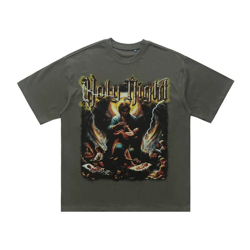 ONSEVENINE "Holy Night" White Graphic Tee